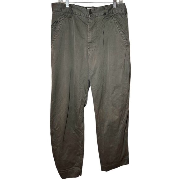 Vintage Y2K Gap Field Officer Pants Brushed Flannel Wide Leg Green Mens 33x30 - Picture 1 of 3
